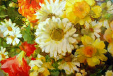 Inta Dobāja. Ziedi ar pelēko vāzi (fragments)